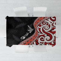 Aotearoa Maori Stylized Koru - Silver Ferns Tablecloth LT03 Red - Polynesian Pride