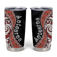 Aotearoa Maori Stylized Koru - Silver Ferns Tumbler Cup LT03 Red - Polynesian Pride