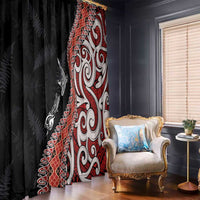 Aotearoa Maori Stylized Koru - Silver Ferns Window Curtain LT03 - Polynesian Pride