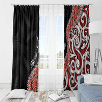 Aotearoa Maori Stylized Koru - Silver Ferns Window Curtain LT03 - Polynesian Pride