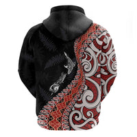 Aotearoa Maori Stylized Koru - Silver Ferns Zip Hoodie