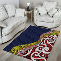 Aotearoa and Niue Area Rug Hiapo Maori Stylized Koru LT03 - Polynesian Pride