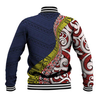 Aotearoa and Niue Baseball Jacket Hiapo Maori Stylized Koru LT03 - Polynesian Pride