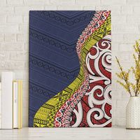 Aotearoa and Niue Canvas Wall Art Hiapo Maori Stylized Koru LT03 Without Frame Blue - Polynesian Pride