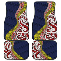 Aotearoa and Niue Car Mats Hiapo Maori Stylized Koru LT03 - Polynesian Pride