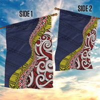 Aotearoa and Niue Garden Flag Hiapo Maori Stylized Koru LT03 - Polynesian Pride