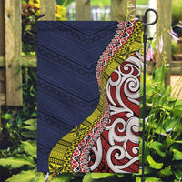 Aotearoa and Niue Garden Flag Hiapo Maori Stylized Koru LT03 Garden Flag Blue - Polynesian Pride