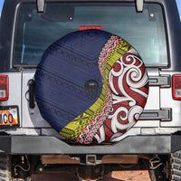 Aotearoa and Niue Spare Tire Cover Hiapo Maori Stylized Koru LT03 Blue - Polynesian Pride