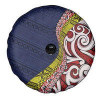 Aotearoa and Niue Spare Tire Cover Hiapo Maori Stylized Koru LT03 - Polynesian Pride