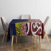 Aotearoa and Niue Tablecloth Hiapo Maori Stylized Koru LT03 - Polynesian Pride