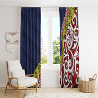 Aotearoa and Niue Window Curtain Hiapo Maori Stylized Koru LT03 - Polynesian Pride