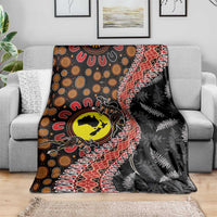 Aotearoa and Australia Blanket Maori Koru Ferns With Aboriginal Kangaroo LT03 - Polynesian Pride