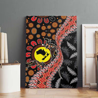 Aotearoa and Australia Canvas Wall Art Maori Koru Ferns With Aboriginal Kangaroo LT03 - Polynesian Pride