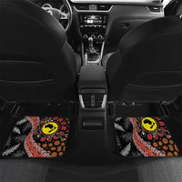 Aotearoa and Australia Car Mats Maori Koru Ferns With Aboriginal Kangaroo LT03 Set 2pcs - Back Black - Polynesian Pride