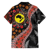 Aotearoa and Australia Hawaiian Shirt Maori Koru Ferns With Aboriginal Kangaroo LT03 - Polynesian Pride