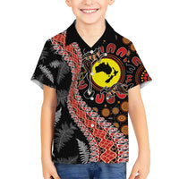 Aotearoa and Australia Hawaiian Shirt Maori Koru Ferns With Aboriginal Kangaroo LT03 - Polynesian Pride