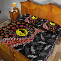 Aotearoa and Australia Quilt Bed Set Maori Koru Ferns With Aboriginal Kangaroo LT03 - Polynesian Pride