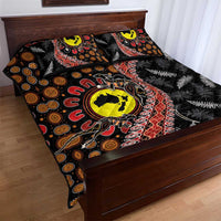 Aotearoa and Australia Quilt Bed Set Maori Koru Ferns With Aboriginal Kangaroo LT03 - Polynesian Pride