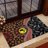 Aotearoa and Australia Rubber Doormat Maori Koru Ferns With Aboriginal Kangaroo LT03 - Polynesian Pride