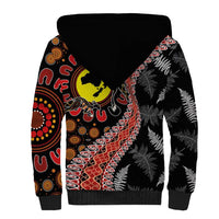 Aotearoa and Australia Sherpa Hoodie Maori Koru Ferns With Aboriginal Kangaroo LT03 - Polynesian Pride