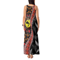 Aotearoa and Australia Tank Maxi Dress Maori Koru Ferns With Aboriginal Kangaroo LT03 - Polynesian Pride