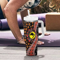 Aotearoa and Australia Tumbler With Handle Maori Koru Ferns With Aboriginal Kangaroo LT03 - Polynesian Pride