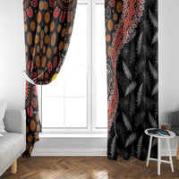 Aotearoa and Australia Window Curtain Maori Koru Ferns With Aboriginal Kangaroo LT03 - Polynesian Pride