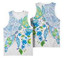 Hawaiian Couple Turtles Honi Basketball Jersey Polynesian Art Motifs and Hibiscus White Blue Color - Polynesian Pride
