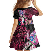 Hawaiian Couple Turtles Honi Family Matching Off Shoulder Maxi Dress and Hawaiian Shirt Polynesian Art Motifs and Hibiscus Black Red Color - Polynesian Pride