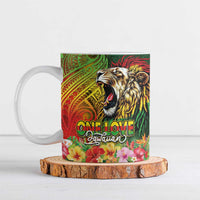 Hawaiian Reggae Ceramic Mug Jawaiian One Love-Tribal Tatoos and Rastafari Lion LT03 Multicolor - Polynesian Pride