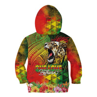 Hawaiian Reggae Kid Hoodie Jawaiian One Love-Tribal Tatoos and Rastafari Lion - Polynesian Pride