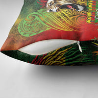 Hawaiian Reggae Pillow Cover Jawaiian One Love-Tribal Tatoos and Rastafari Lion - Polynesian Pride