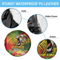 Hawaiian Reggae Spare Tire Cover Jawaiian One Love-Tribal Tatoos and Rastafari Lion - Polynesian Pride