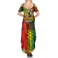 Hawaiian Reggae Summer Maxi Dress Jawaiian One Love-Tribal Tatoos and Rastafari Lion - Polynesian Pride