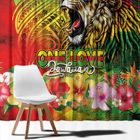 Hawaiian Reggae Window Curtain Jawaiian One Love-Tribal Tatoos and Rastafari Lion - Polynesian Pride