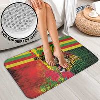 Hawaiian Reggae Bathroom Set Kakau Art Motifs with Ohia Lehua and Rastafari Lion - Polynesian Pride