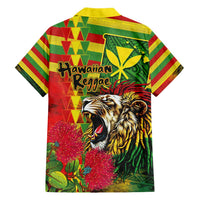 Hawaiian Reggae Hawaiian Shirt Kakau Art Motifs with Ohia Lehua and Rastafari Lion - Polynesian Pride
