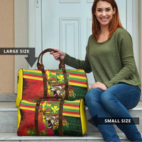 Hawaiian Reggae Travel Bag Kakau Art Motifs with Ohia Lehua and Rastafari Lion - Polynesian Pride