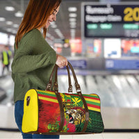 Hawaiian Reggae Travel Bag Kakau Art Motifs with Ohia Lehua and Rastafari Lion - Polynesian Pride