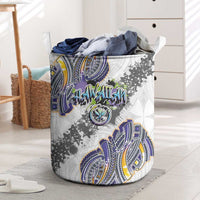 Traditional Art Hawaiian Kakau Tattoos Laundry Basket Graffiti Style LT03 White - Polynesian Pride
