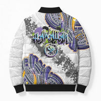 Traditional Art Hawaiian Kakau Tattoos Bomber Puffer Jacket Graffiti Style LT03 - Polynesian Pride