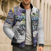Traditional Art Hawaiian Kakau Tattoos Bomber Puffer Jacket Graffiti Style LT03 - Polynesian Pride