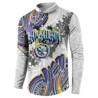Traditional Art Hawaiian Kakau Tattoos Button Sweatshirt Graffiti Style LT03 - Polynesian Pride