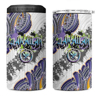 Traditional Art Hawaiian Kakau Tattoos 4 in 1 Can Cooler Tumbler Graffiti Style LT03 One Size: 16 oz White - Polynesian Pride