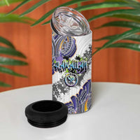 Traditional Art Hawaiian Kakau Tattoos 4 in 1 Can Cooler Tumbler Graffiti Style LT03 - Polynesian Pride