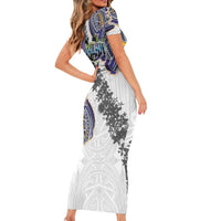 Traditional Art Hawaiian Kakau Tattoos Family Matching Short Sleeve Bodycon Dress and Hawaiian Shirt Graffiti Style - Polynesian Pride