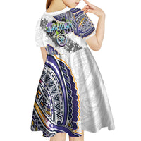 Traditional Art Hawaiian Kakau Tattoos Kid Short Sleeve Dress Graffiti Style LT03 - Polynesian Pride
