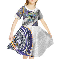 Traditional Art Hawaiian Kakau Tattoos Kid Short Sleeve Dress Graffiti Style LT03 - Polynesian Pride