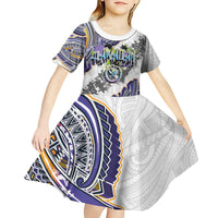 Traditional Art Hawaiian Kakau Tattoos Kid Short Sleeve Dress Graffiti Style - Polynesian Pride