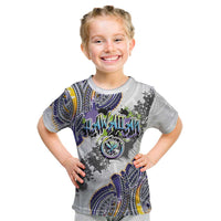 Traditional Art Hawaiian Kakau Tattoos Kid T Shirt Graffiti Style LT03 White - Polynesian Pride